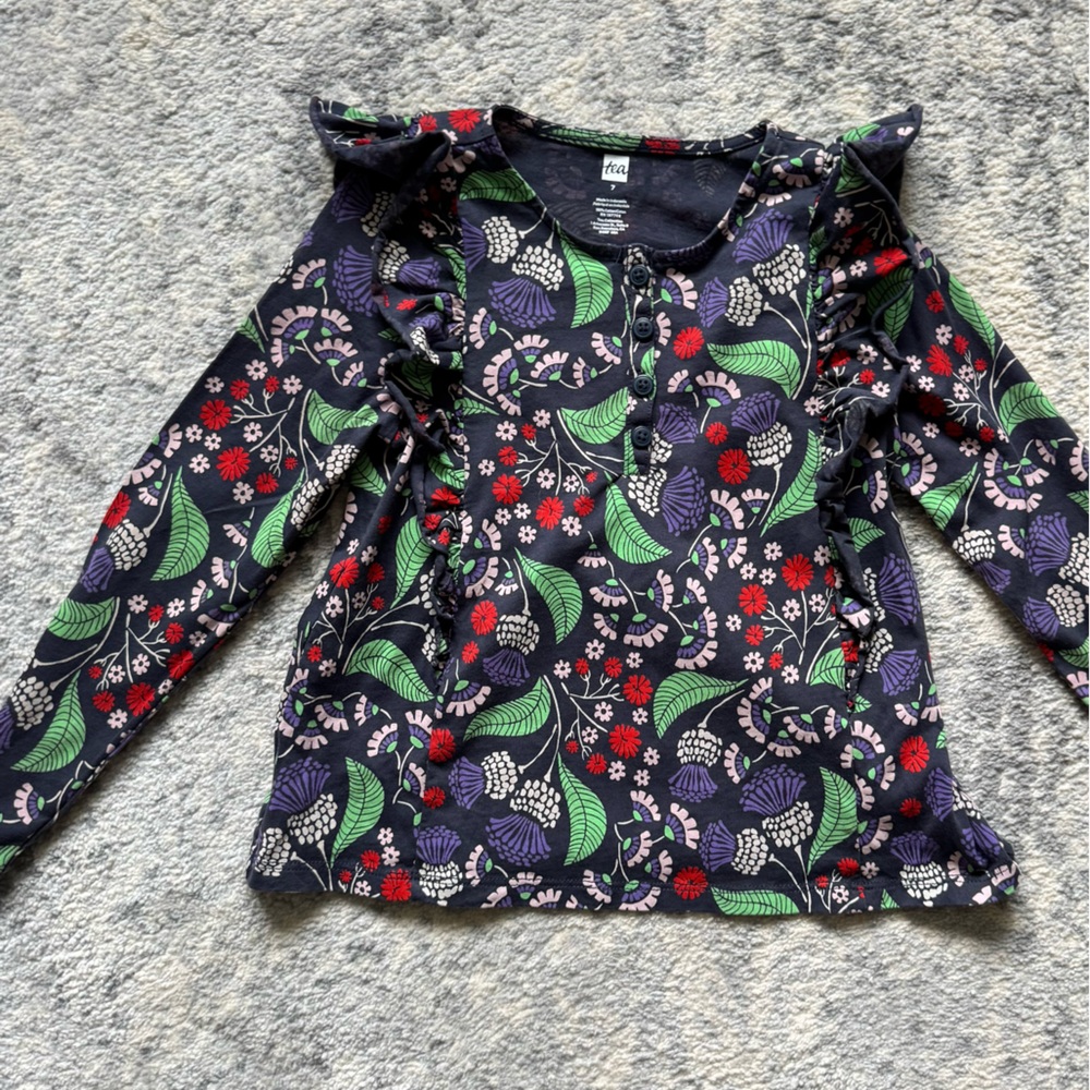 Tea Collection long sleeve floral shirt - size 7